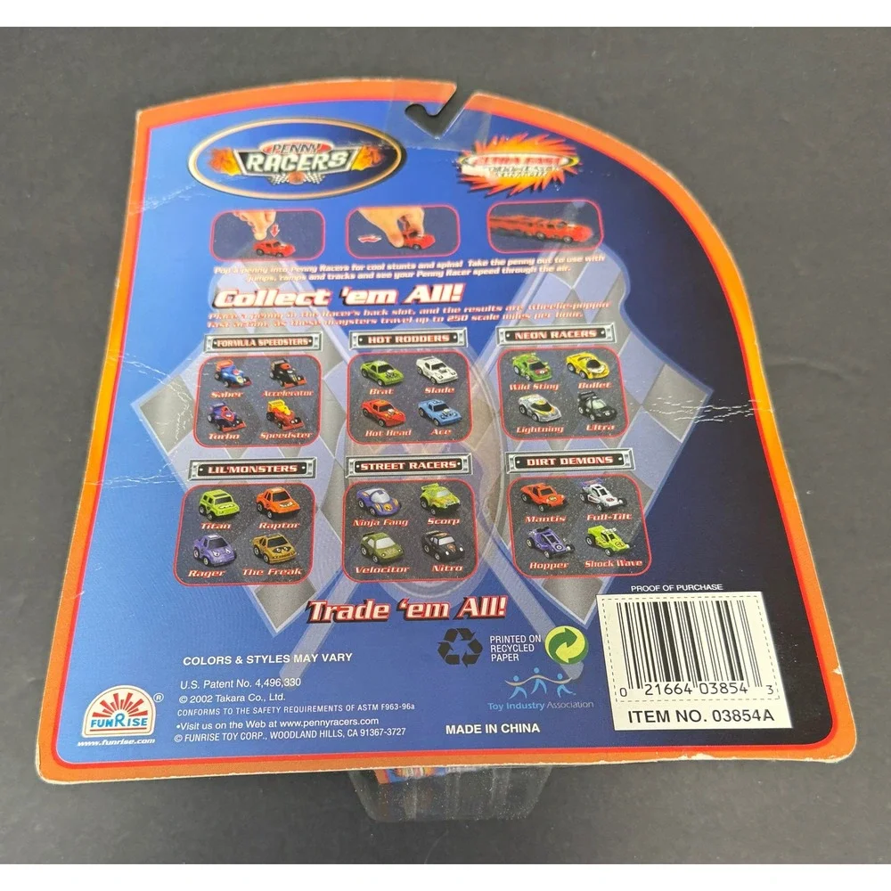 Penny Racers Vortexers‎ Toy Cars Kids Unisex OS Multicolor Pull-Back 4-Pack 2002